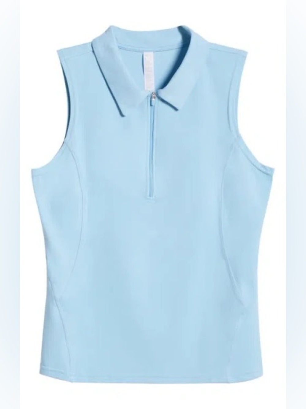 Zella Half Zip Tank Top NWT Light Blue Athletic Sleeveless Top Size XL